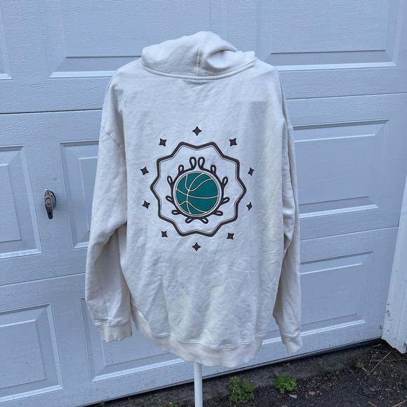 Overtime Men Large Basketball Hoodie Sweatshirt Logo Paisley Streetwear‎ - Picture 2 of 7